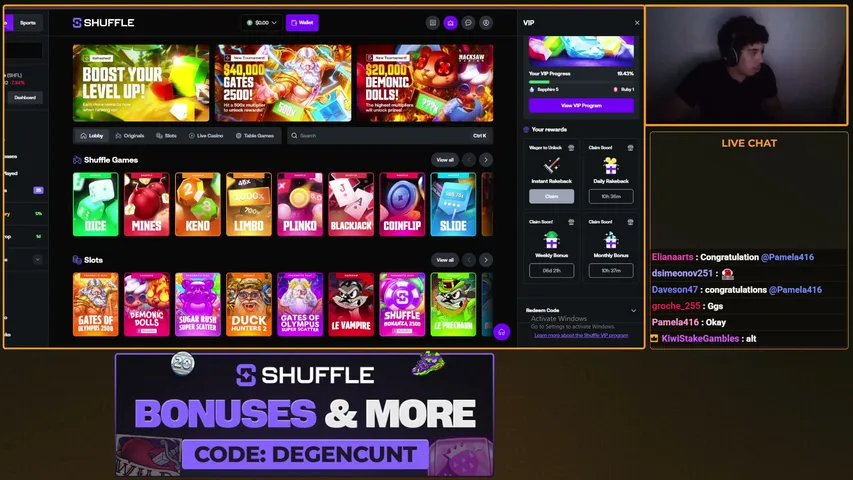 degencunt playing Slots & Casino - Live Casino Stream