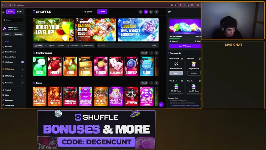 degencunt playing Slots & Casino - Live Casino Stream