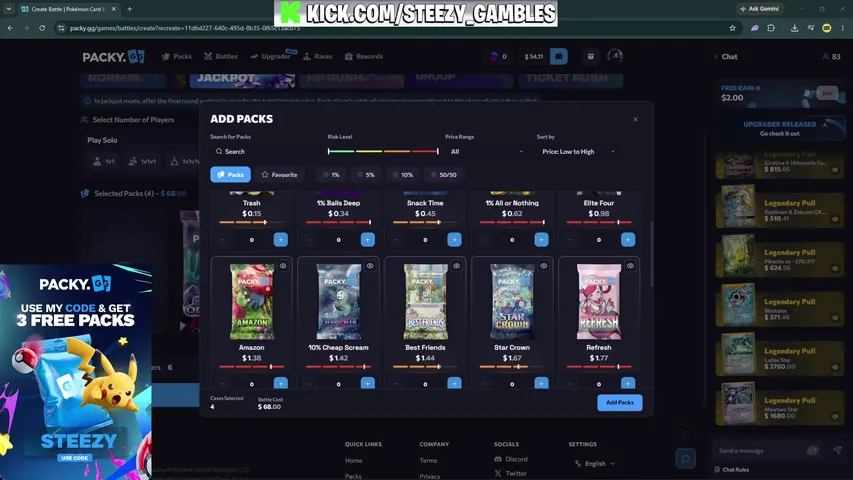 !UNREAL !RELOAD !DEGEN !PACKYGG !USECODESTEEZY
