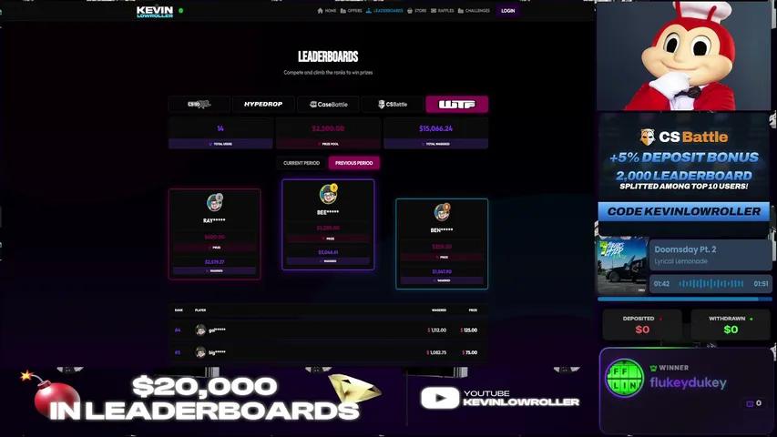 kevinlowroller playing Slots & Casino - Live Casino Stream