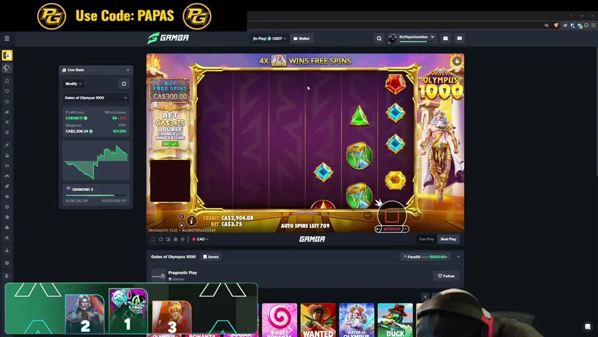 papagambles playing Slots & Casino - Live Casino Stream