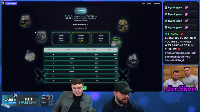 ROAD TO 10K |  $8000 IN LEADERBOARDS 🤴 !GAMDOM 💎 !CASE 🎁 | !leaderboard | !gamdom | !discord