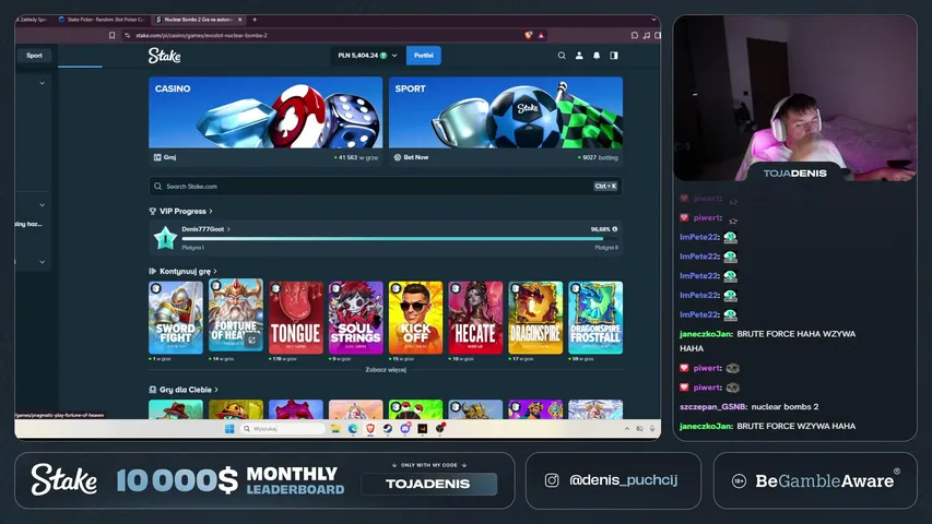 ToJaDenis playing Slots & Casino - Live Casino Stream