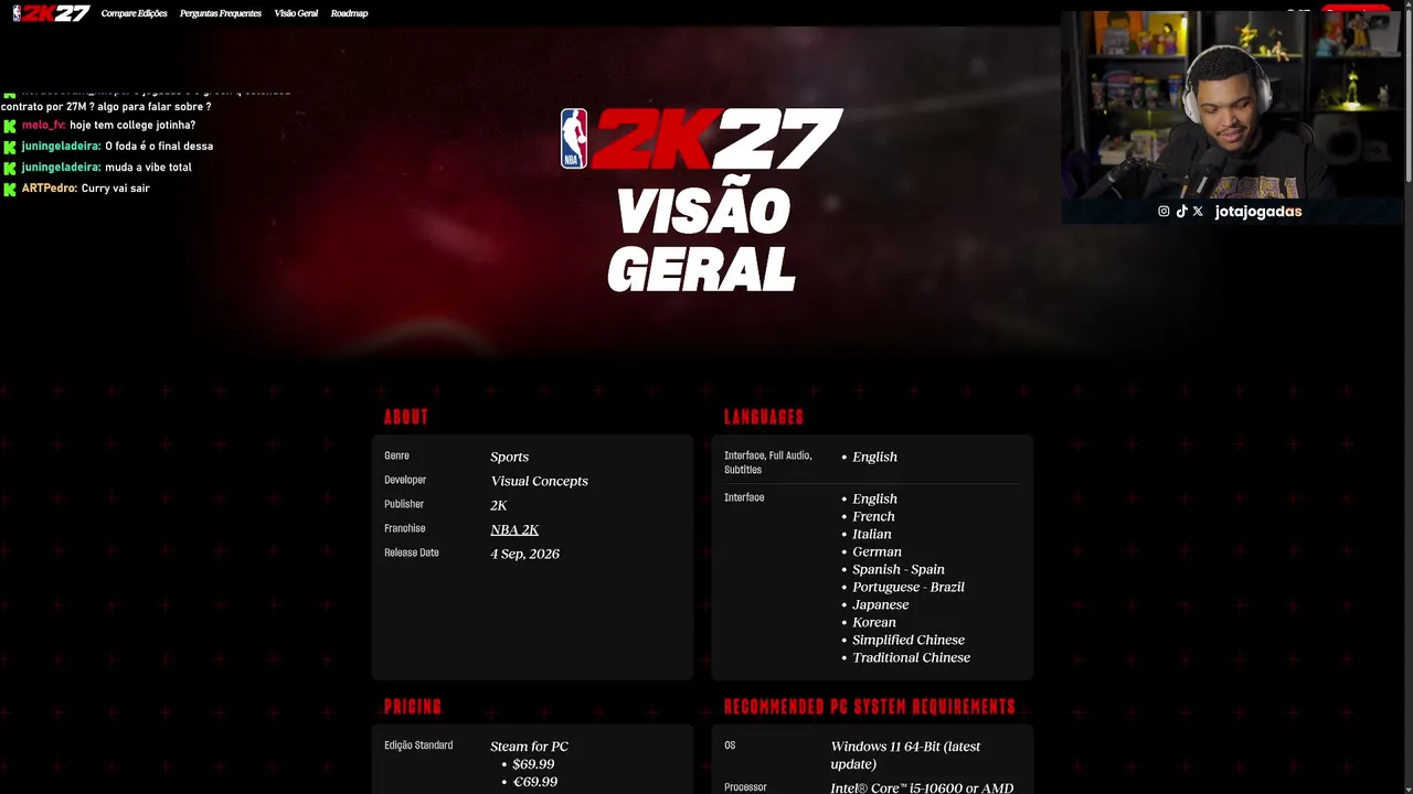 NOVIDADES DO 2K27 COM GAMEPLAY, REACT E CAREEIRA!
