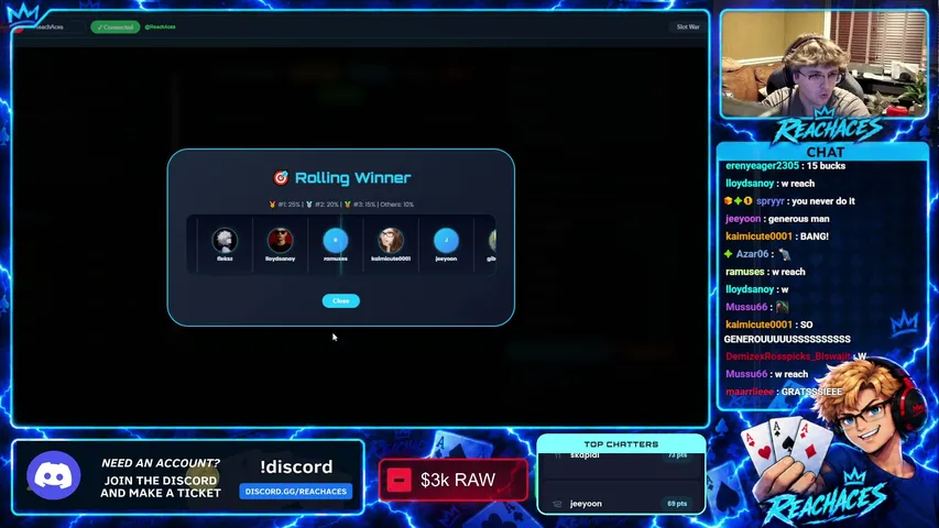 ReachAces playing Slots & Casino - Live Casino Stream