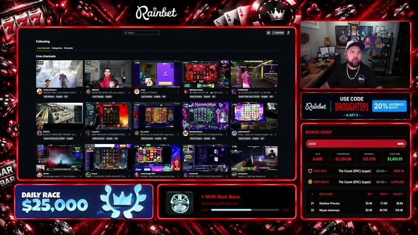Broughts91 playing Slots & Casino - Live Casino Stream