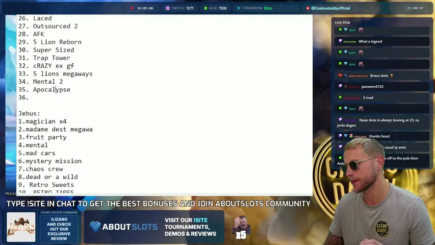 CasinoDaddy playing Slots - Live Casino Stream