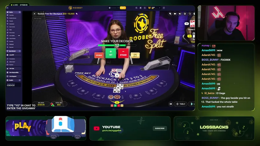 Zyggis playing Slots & Casino - Live Casino Stream