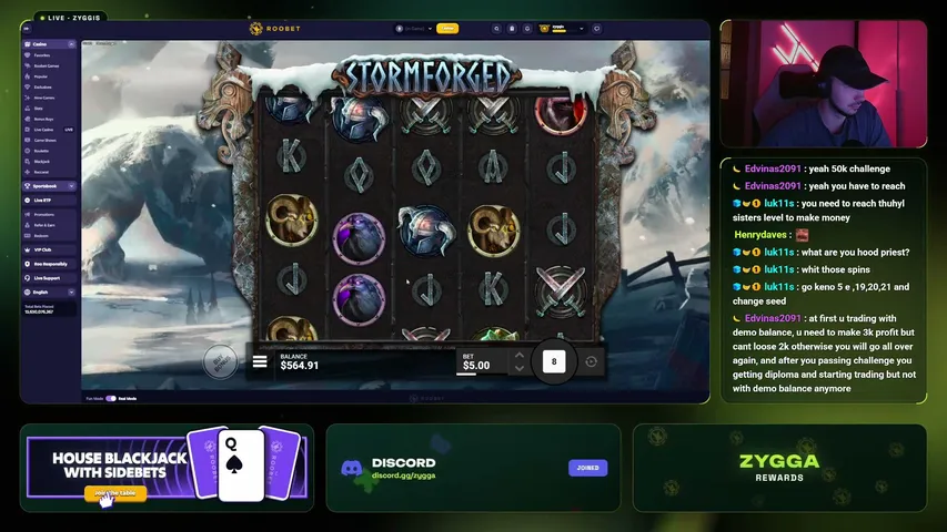Zyggis playing Slots & Casino - Live Casino Stream