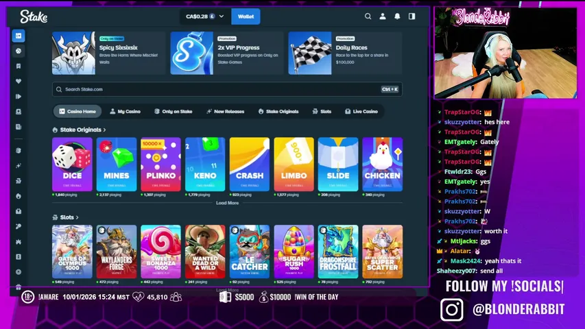 blonderabbit playing Slots & Casino - Live Casino Stream