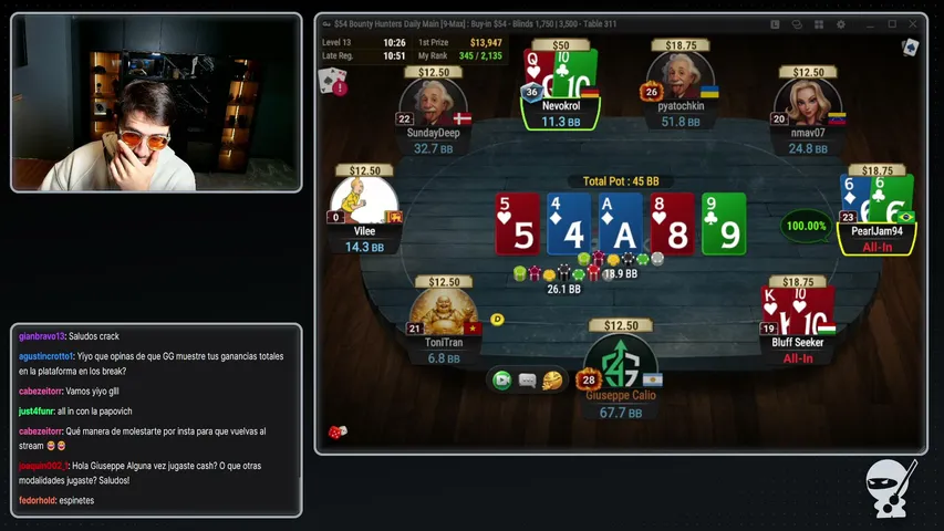 giuseppe-calio playing Poker - Live Casino Stream