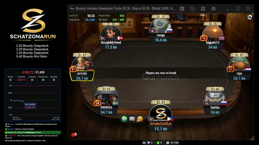 schatzonarun playing Poker - Live Casino Stream