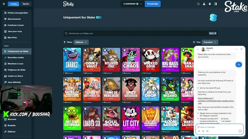 boushaq playing Slots & Casino - Live Casino Stream