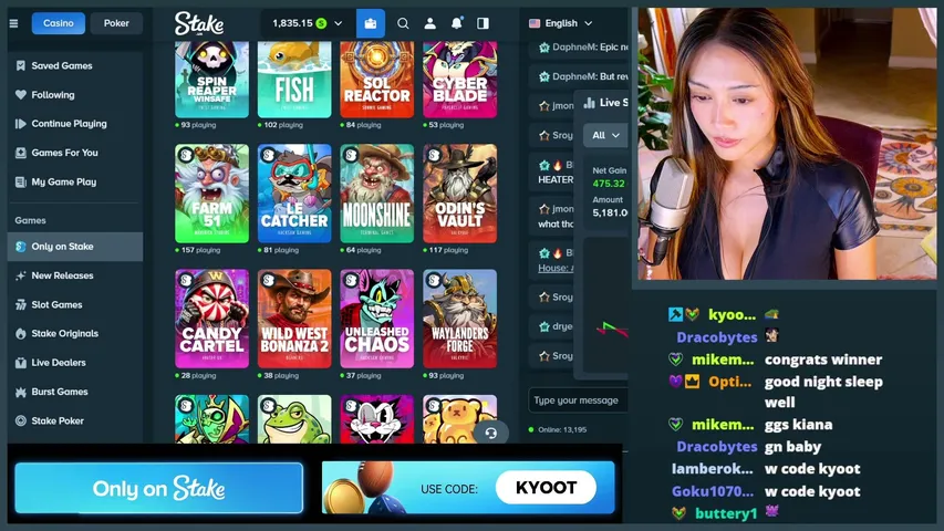 kyootbot playing Slots & Casino - Live Casino Stream
