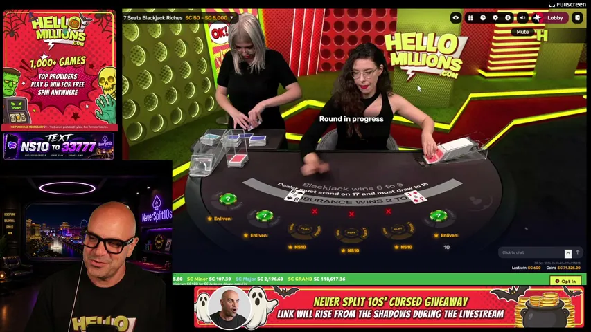 neversplit10s-mrblackjack playing Slots & Casino - Live Casino Stream