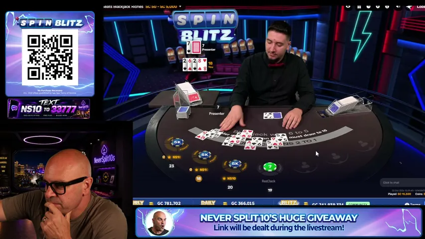 neversplit10s-mrblackjack playing Slots & Casino - Live Casino Stream