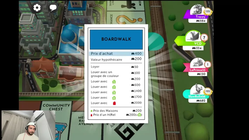 leprince33 playing Monopoly - Live Casino Stream