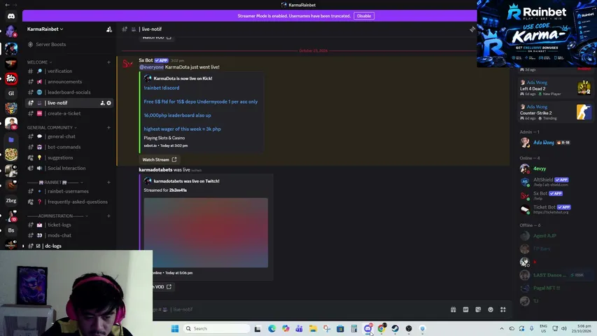 karmadota live stream