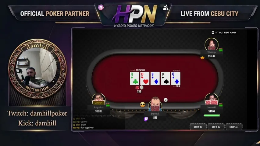 damhill playing Poker - Live Casino Stream