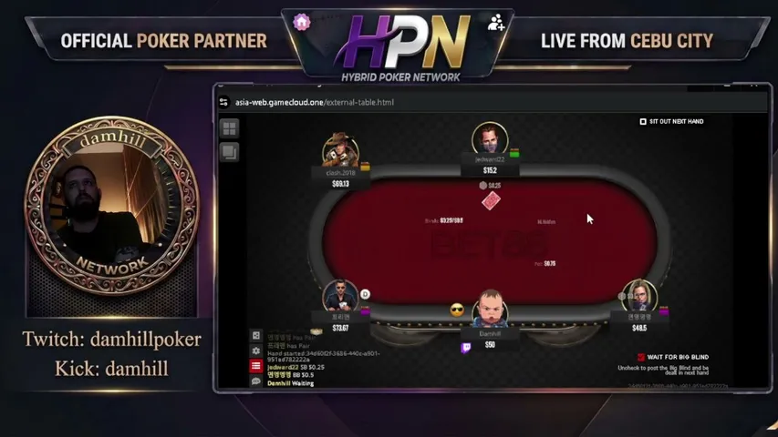 damhill playing Poker - Live Casino Stream