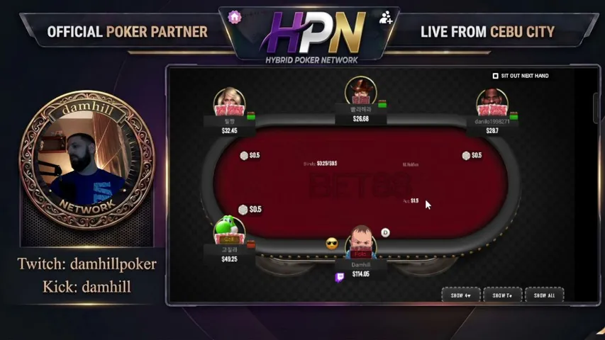 damhill playing Poker - Live Casino Stream