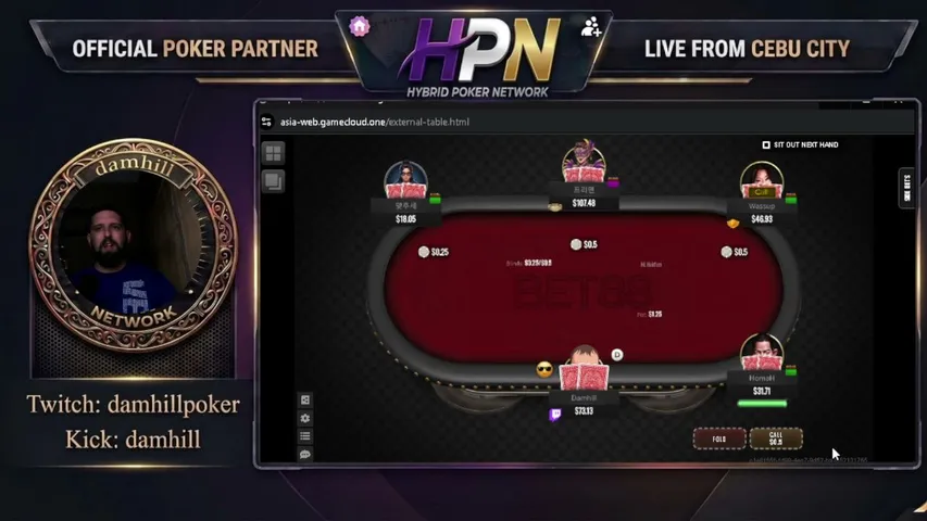 damhill playing Poker - Live Casino Stream