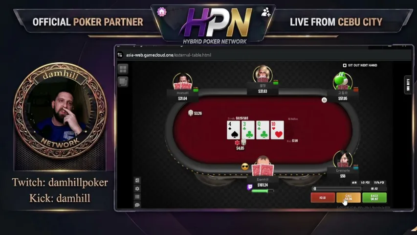 damhill playing Poker - Live Casino Stream