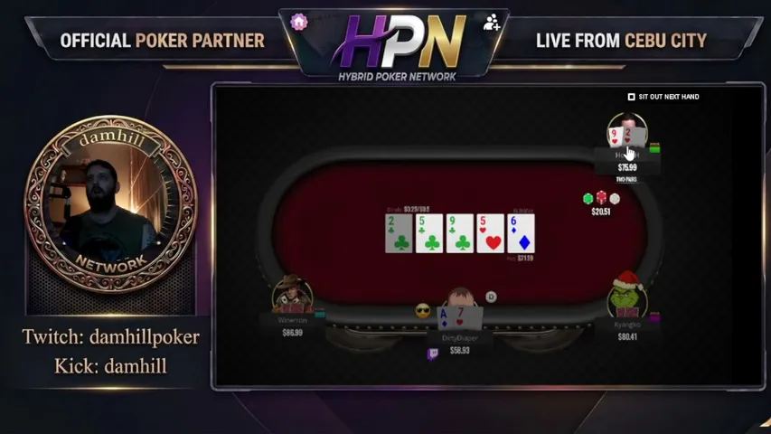 damhill playing Poker - Live Casino Stream