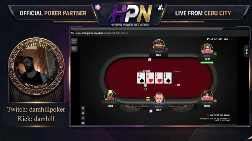 damhill playing Poker - Live Casino Stream