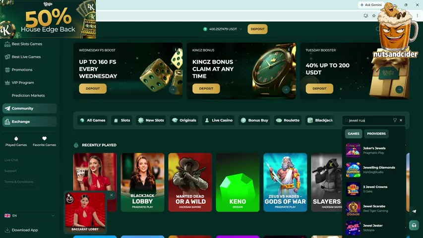 nutsandcider playing Slots & Casino - Live Casino Stream