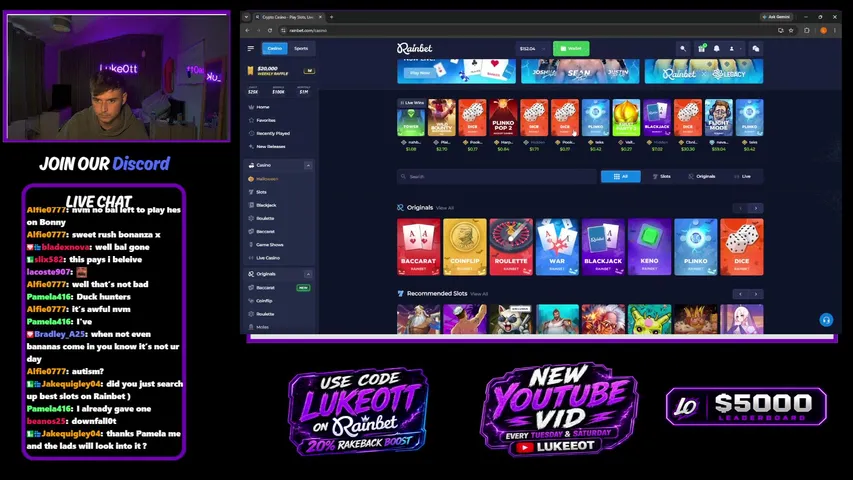 luke0tt playing Slots & Casino - Live Casino Stream