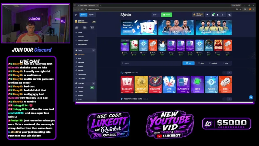 luke0tt playing Slots & Casino - Live Casino Stream