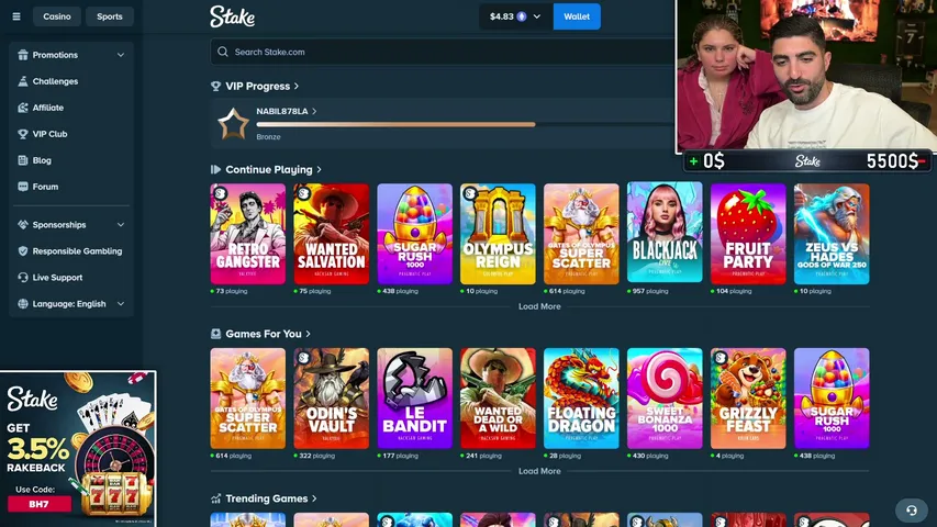 Boutinio7 playing Slots & Casino - Live Casino Stream