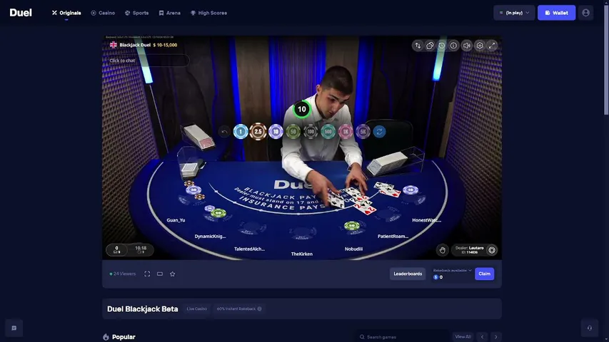 duelblackjackk playing Slots & Casino - Live Casino Stream