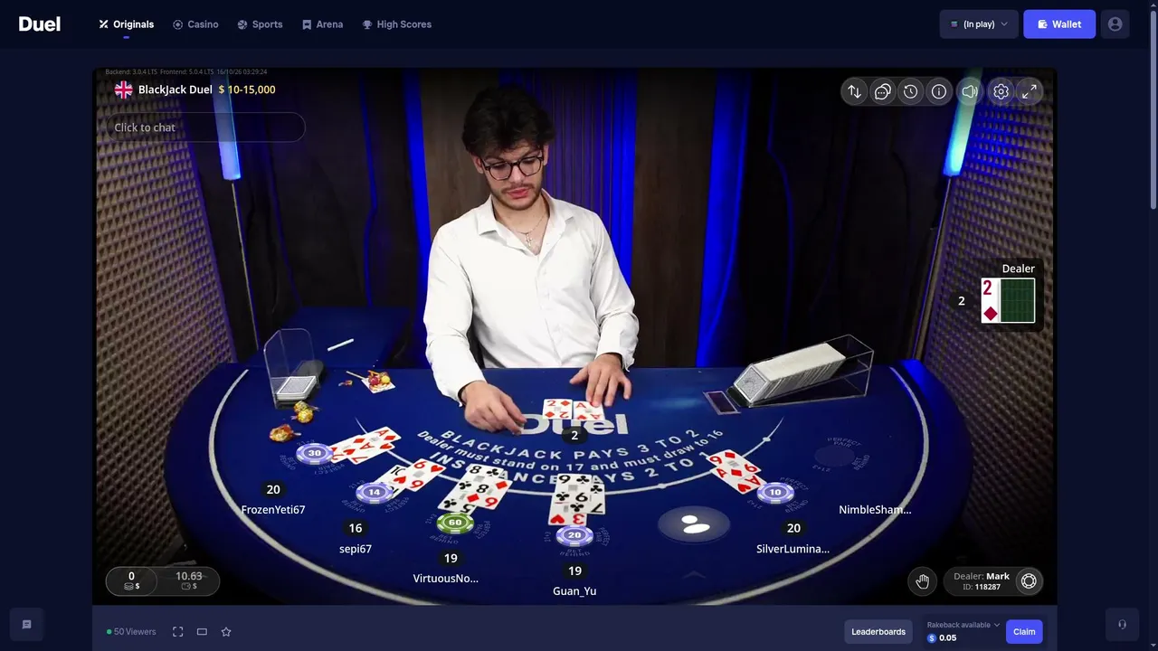 Duel Blackjack !duel !discord