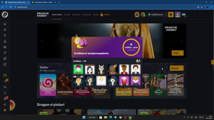 sarik-ludoman playing Slots & Casino - Live Casino Stream