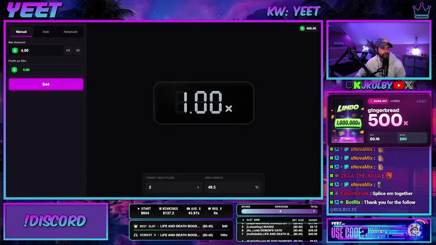 jKolby playing Slots & Casino - Live Casino Stream