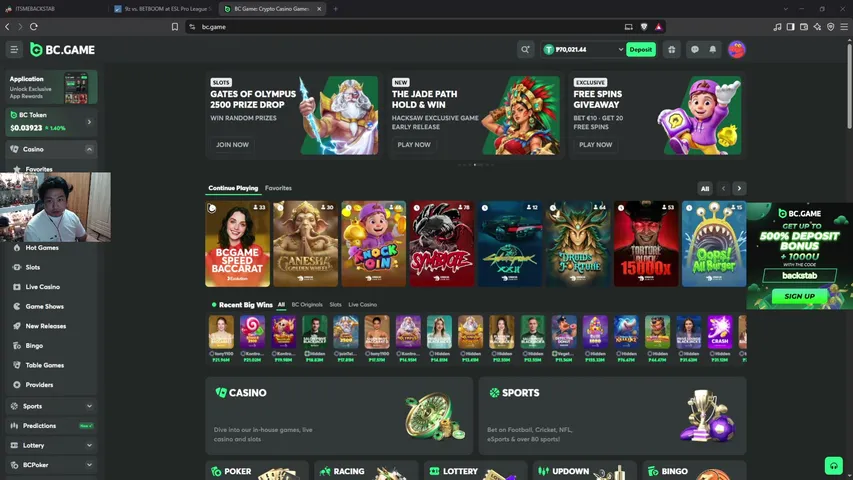 Itsmebackstab playing Slots & Casino - Live Casino Stream