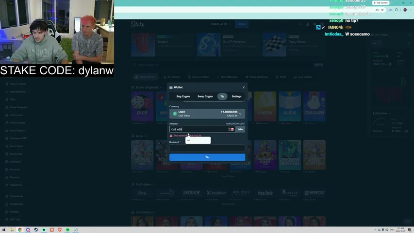 dylanwallace playing Slots & Casino - Live Casino Stream