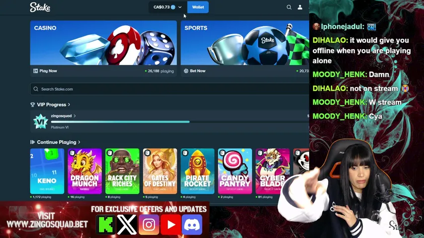zingosquad playing Slots & Casino - Live Casino Stream