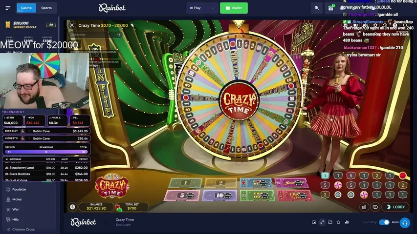 Bean playing Slots - Live Casino Stream