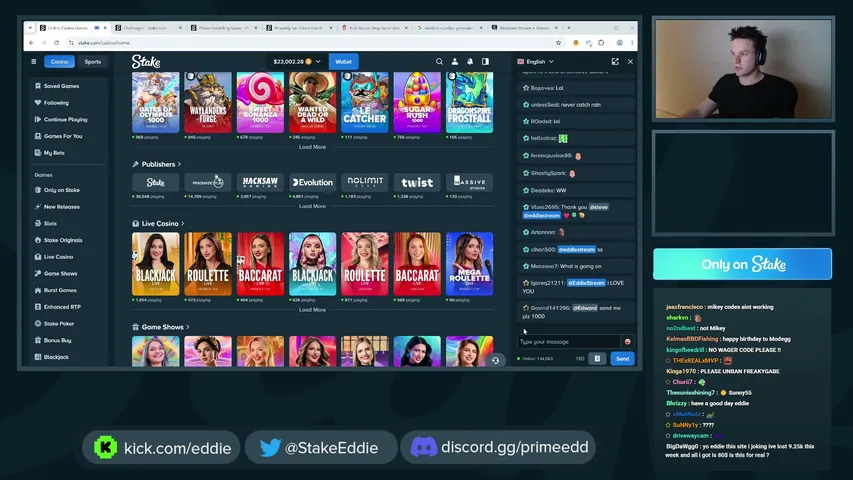 Eddie playing Slots & Casino - Live Casino Stream