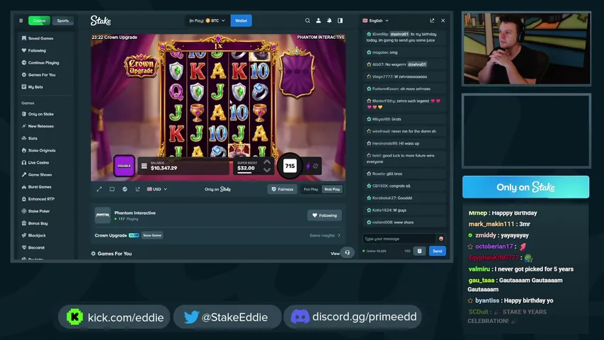 Eddie playing Slots & Casino - Live Casino Stream