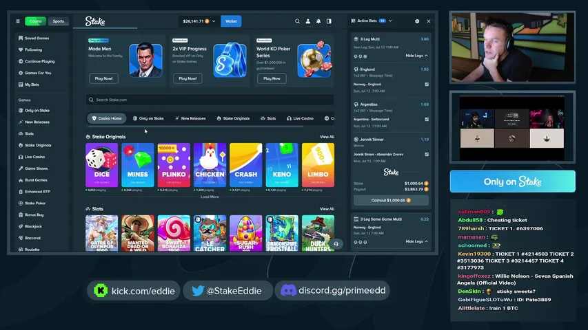 Eddie playing Slots & Casino - Live Casino Stream