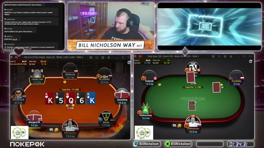 BillNickolson playing Poker - Live Casino Stream