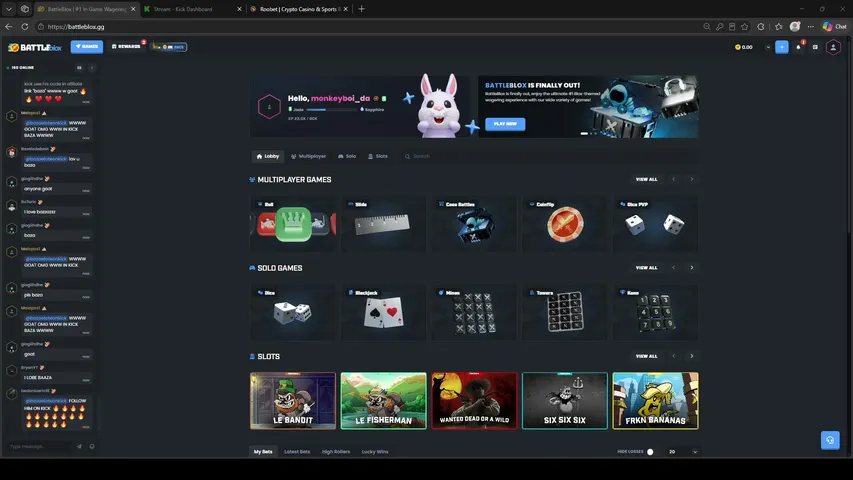 monkeyboi-da playing Slots & Casino - Live Casino Stream