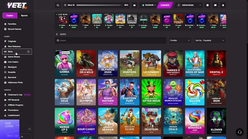 DEFAC3D playing Slots & Casino - Live Casino Stream