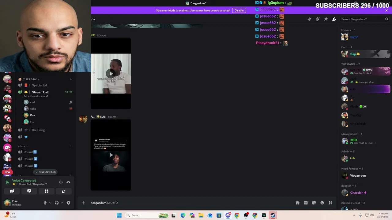 no cam stream (cam broken)