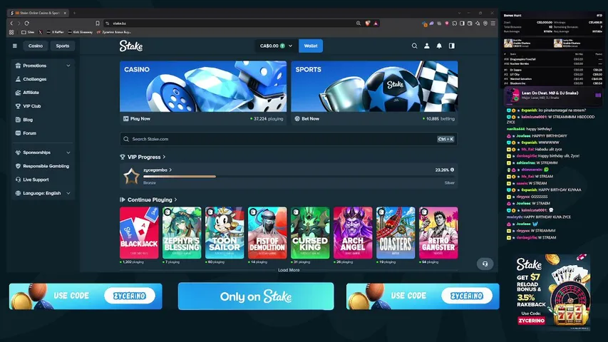 zycerino playing Slots & Casino - Live Casino Stream