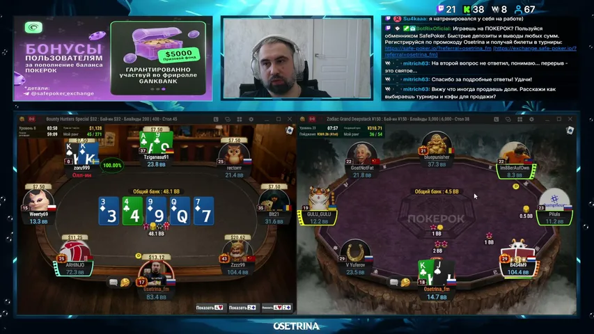 osetrina-fm playing Monopoly Poker - Live Casino Stream